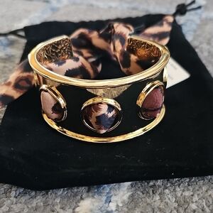 Elegant Gold and Brown Women's Bracelet